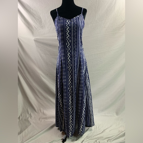 Boho Geo Print Split Thigh Cami Dress - Picture 6 of 9